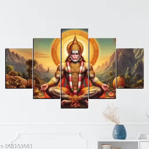 Hanuman Ji Painting for Wall Decor in Living room bedroom and for gifts, Digital Reprint, 30X18 inches