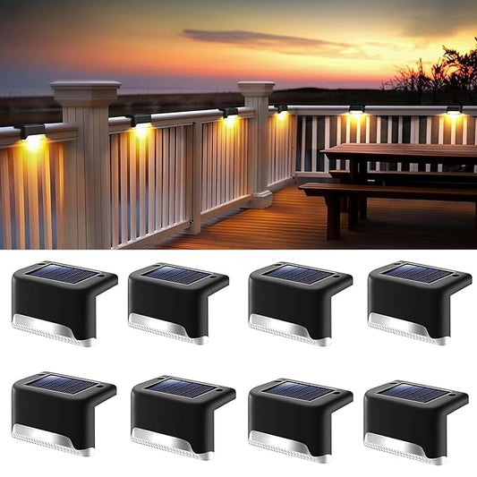 Solar Light Outdoor Garden Waterproof Stair Deck Pool Patio Fence Gate Yard Floor Step Railing Window Balcony Sunlight Pathway (4, Standard)