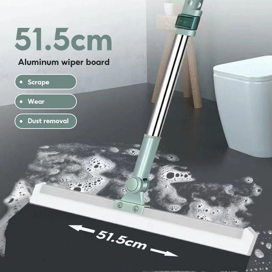 Magic 180 Degree Rotaing Head Broom Silicon Floor Mop, Soft Rubber Window Wiper with Extendable Pole