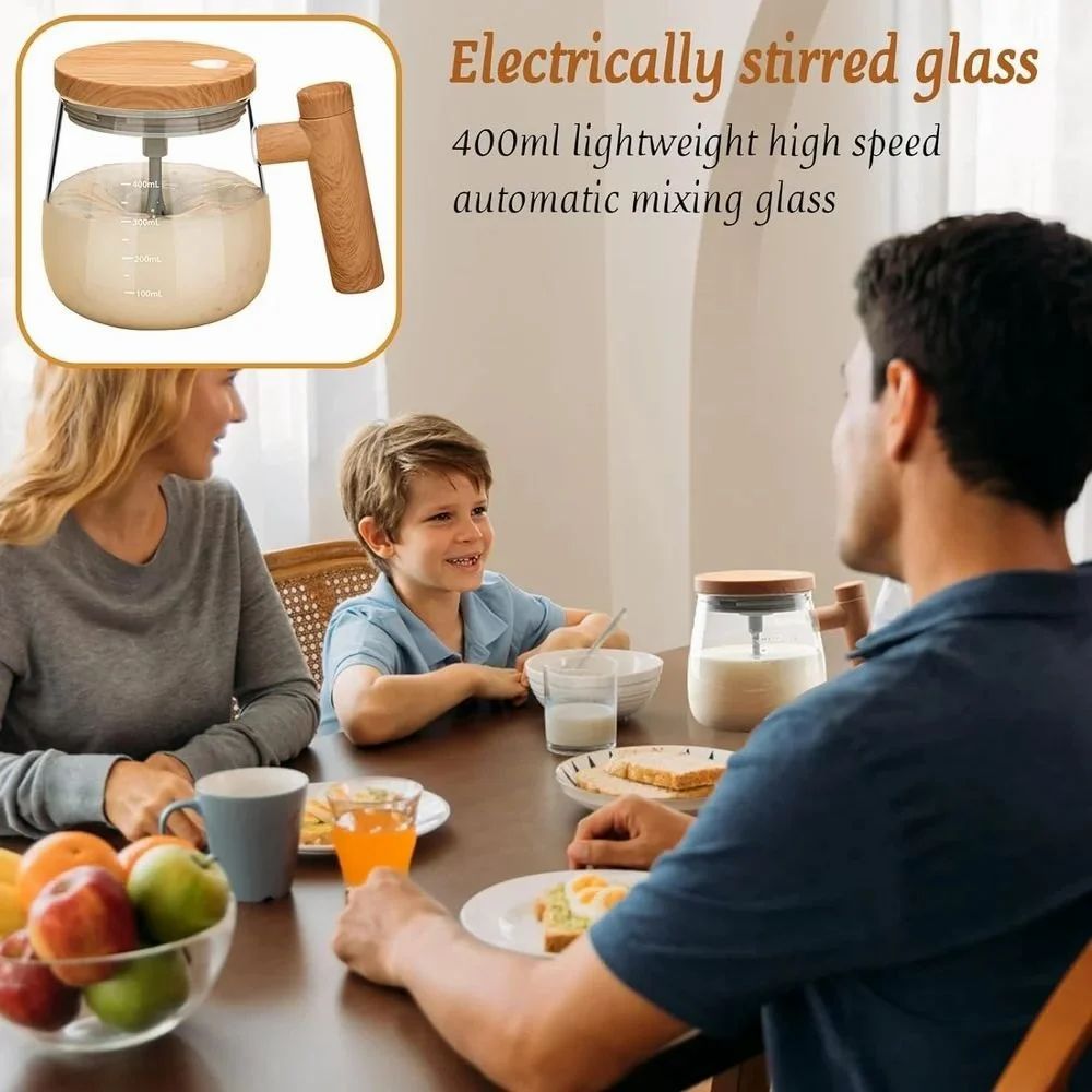 400 mL Glass Self Stirring Mug, For Gifting